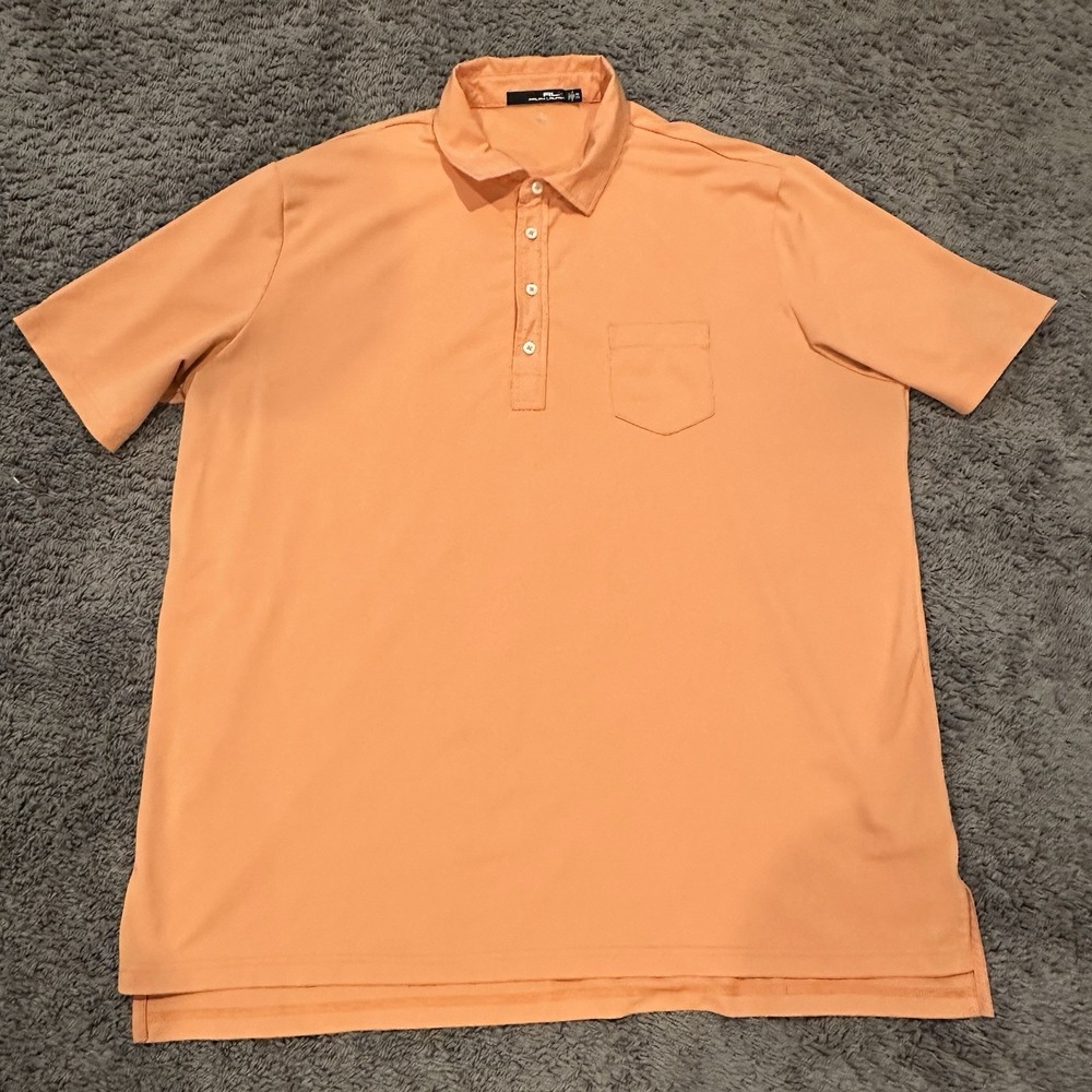 Ralph Lauren RLX Wicking Polo Men's XXL Orange Performance Golf Shirt Stretch